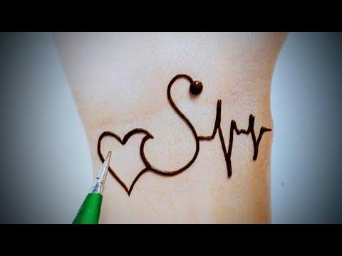 s letter mehndi design tattoo