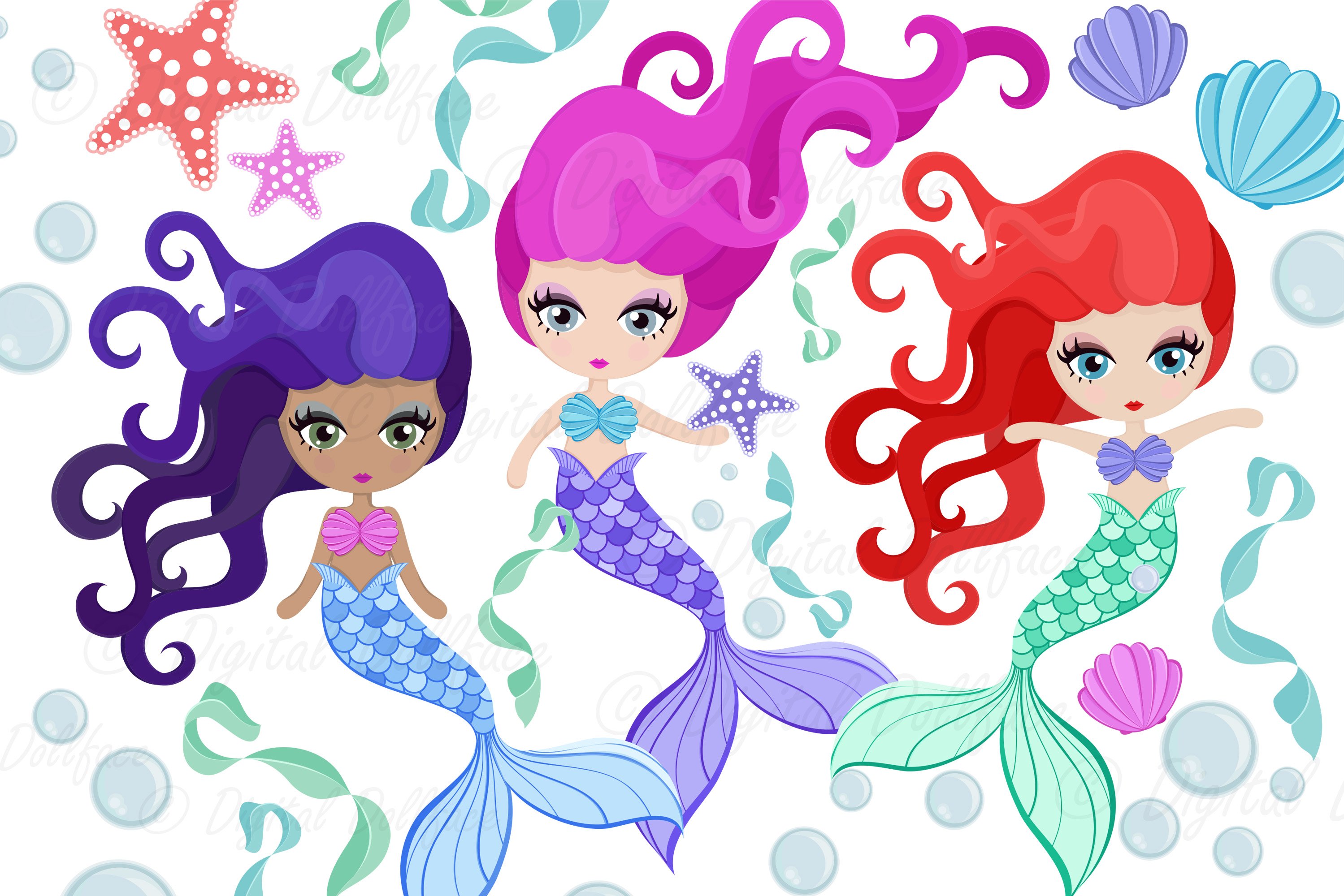 pictures of cartoon mermaids