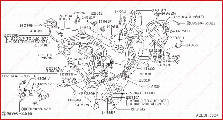 1987 nissan pickup vacuum hose diagram