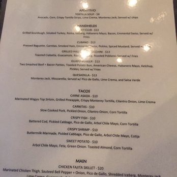 el guapo vancouver menu