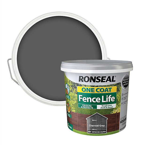 b and q grey fence paint