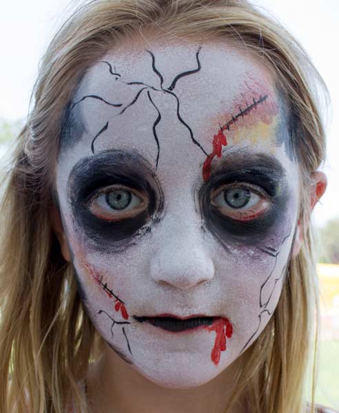 basic zombie face paint