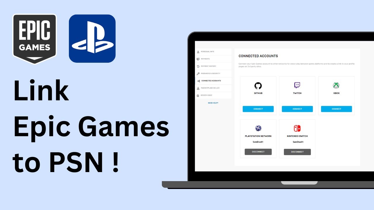 how to connect psn to epic games