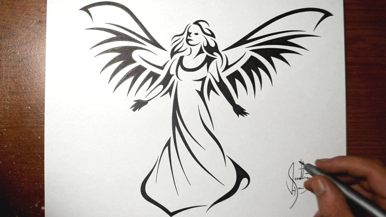 beautiful angel drawing