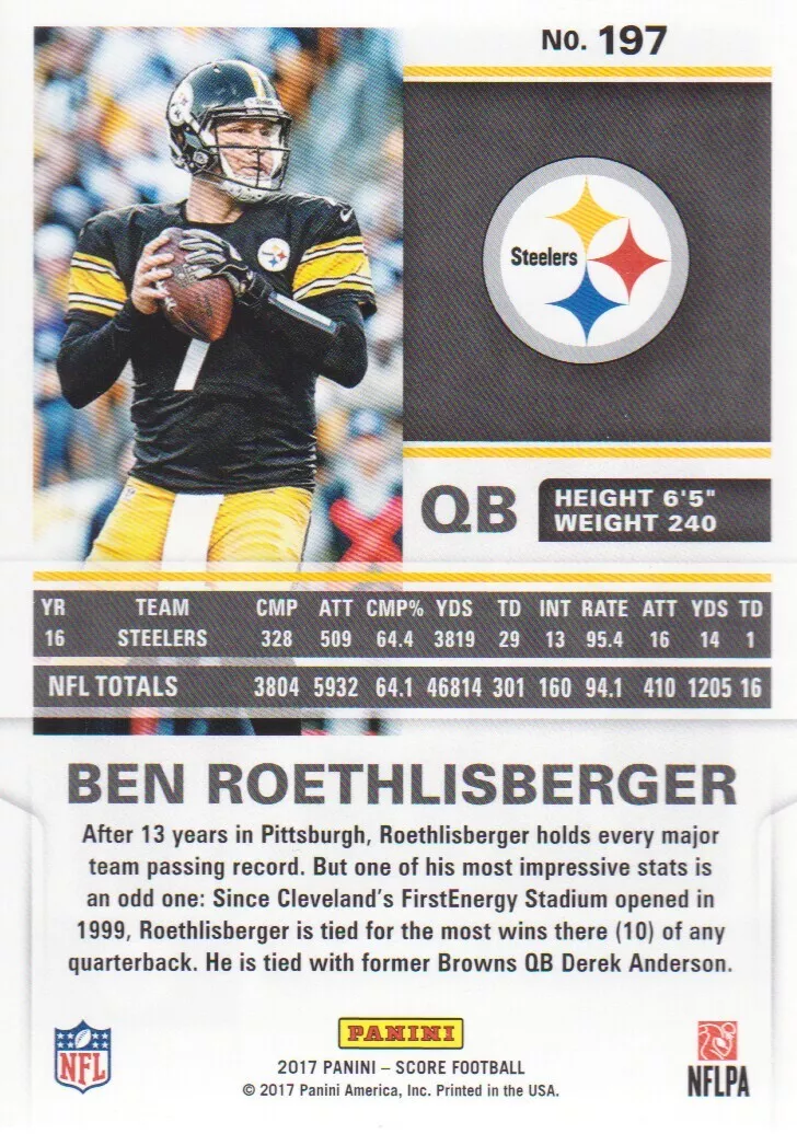 ben roethlisberger 2017 stats