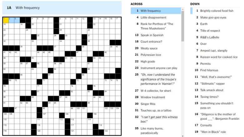 bestowed crossword clue