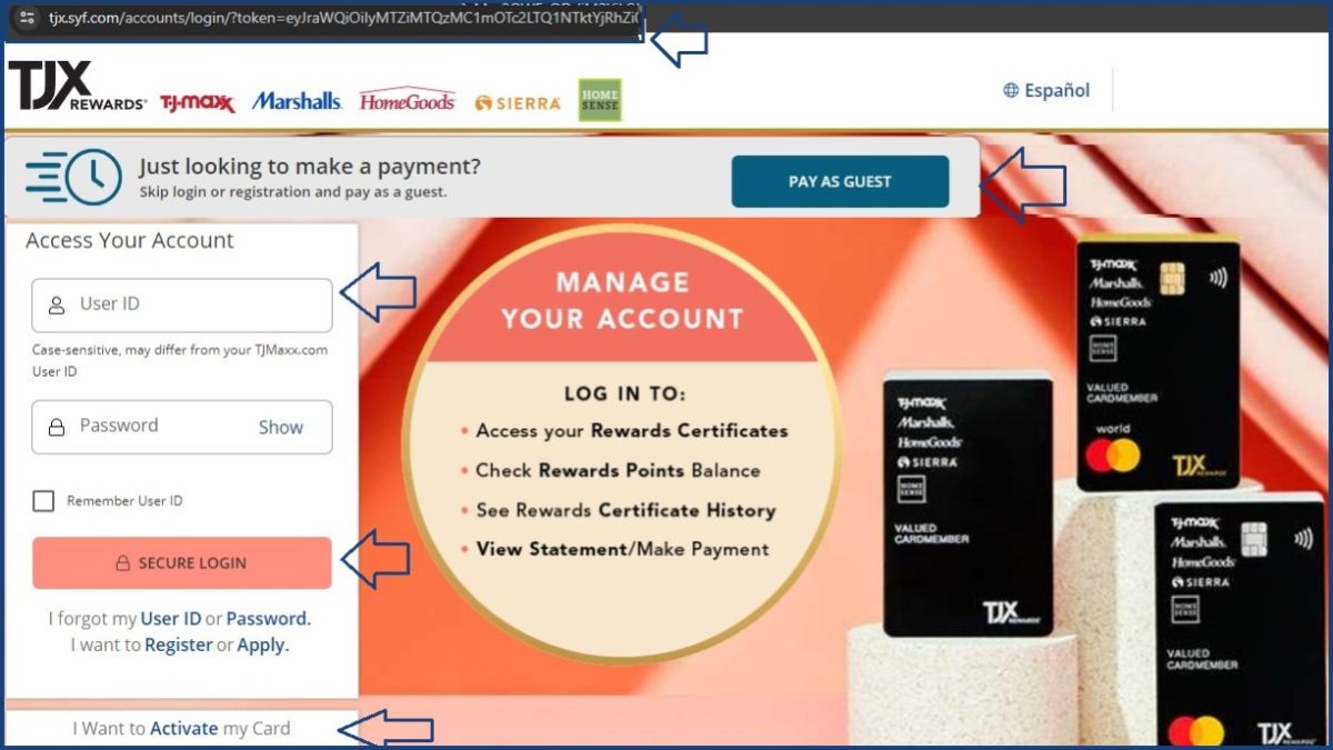 tjmaxx credit card login