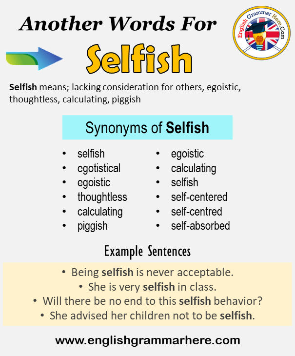 synonym for selfish