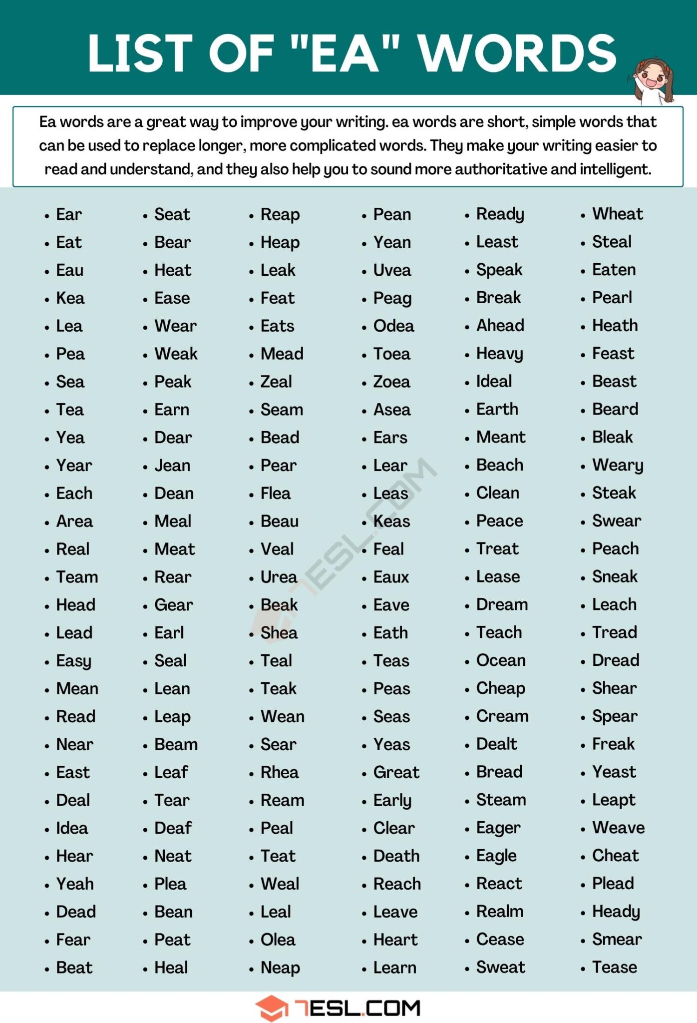 5 letter words containing ea