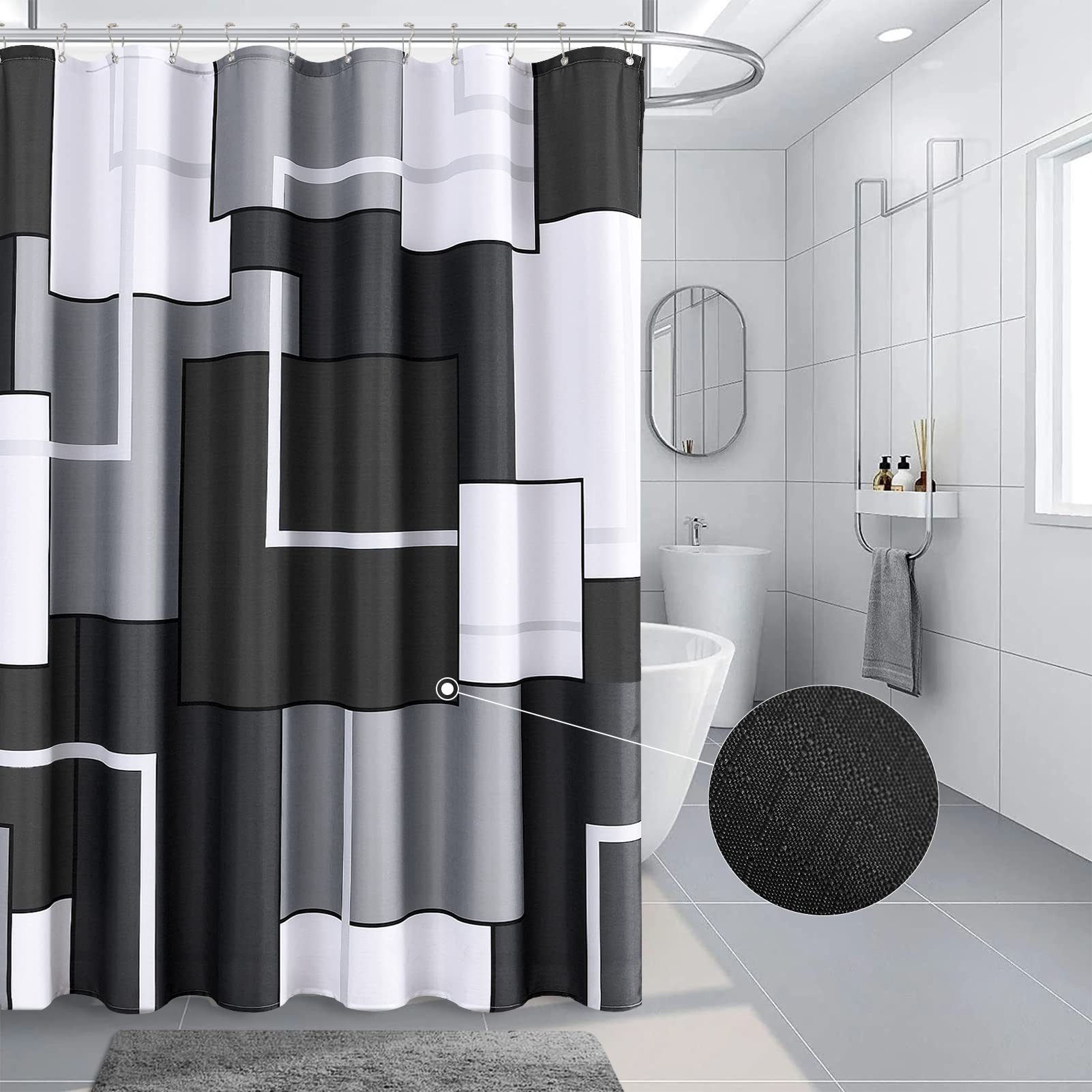 black and white shower curtains