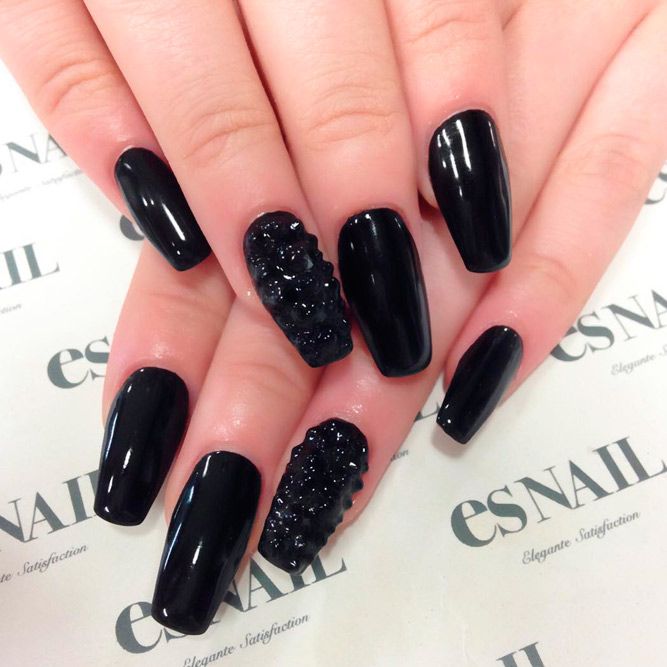 black gel nails ideas