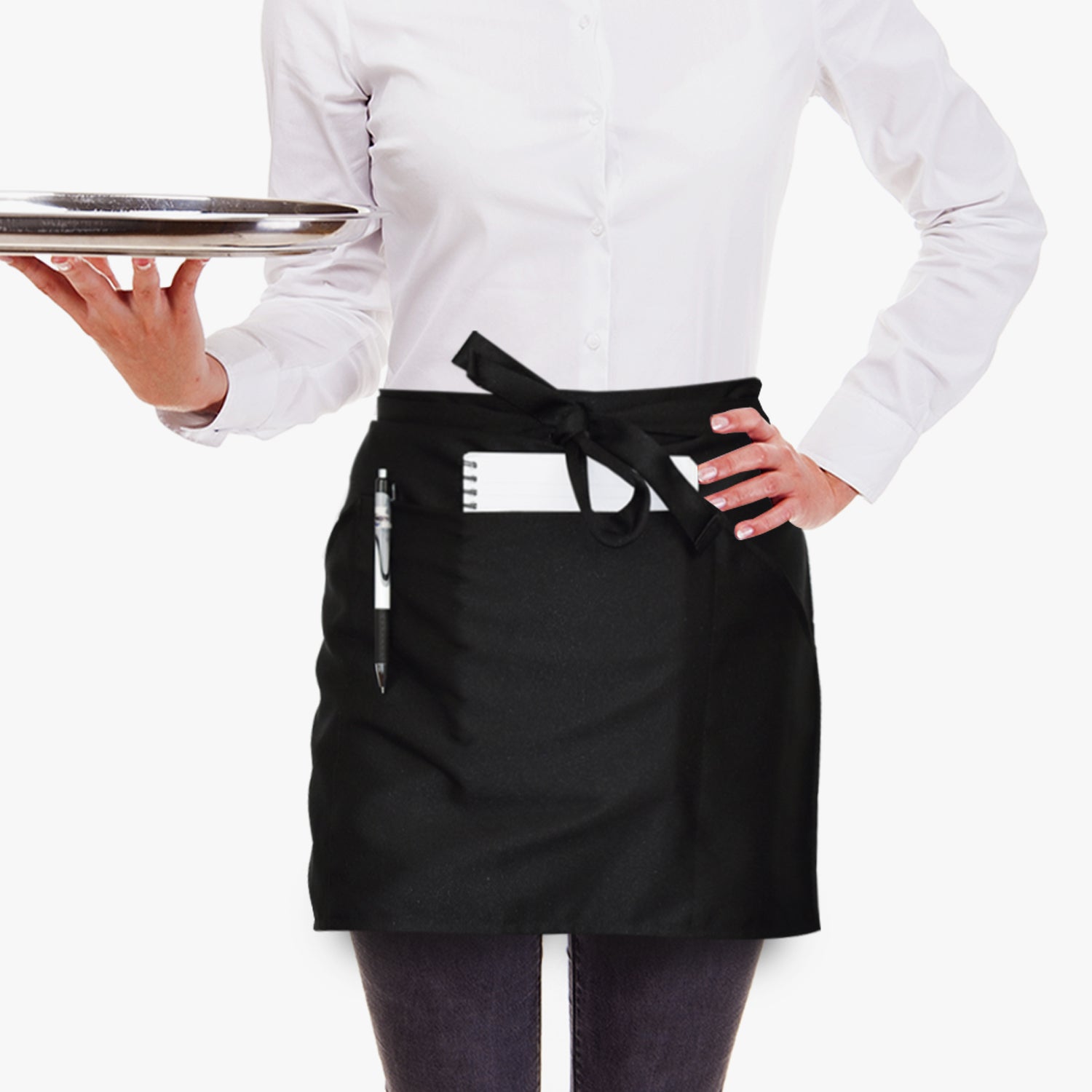 black waiter apron