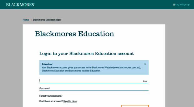 blackmores education login