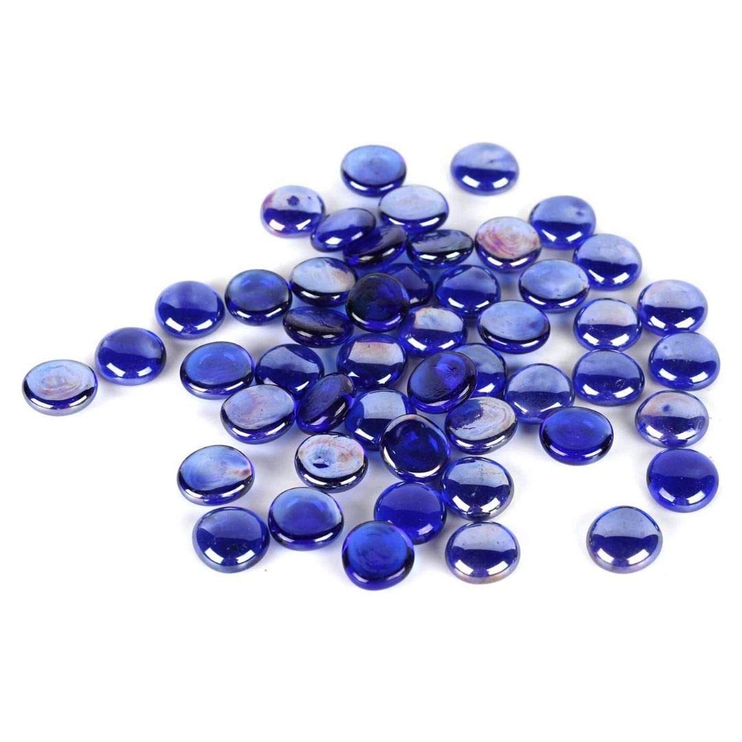 blue glass pebbles