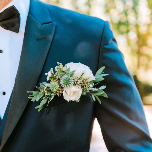boutonniere with pocket square