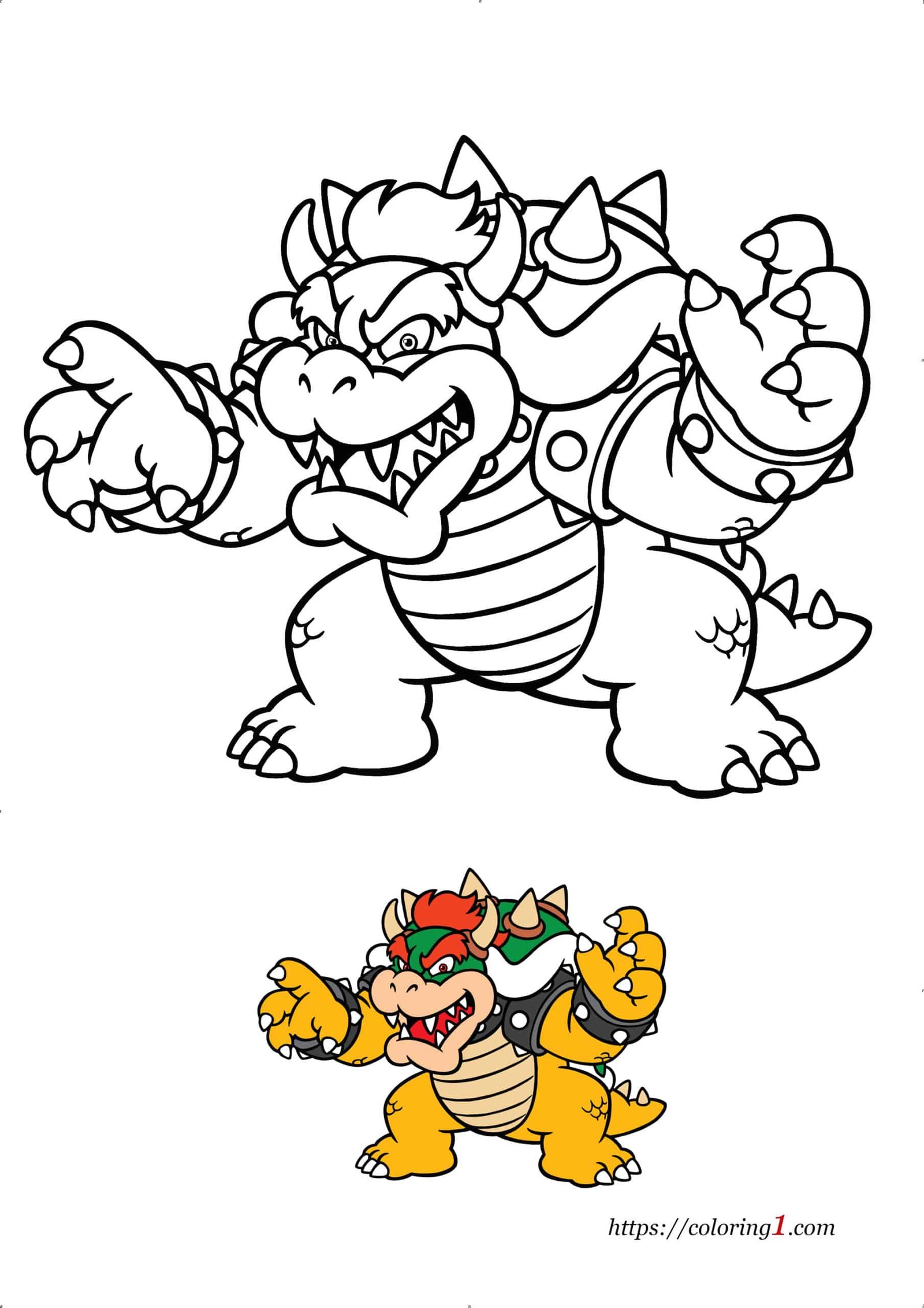 bowser colouring sheet