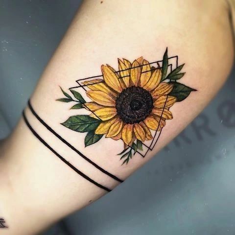 brazo tatuajes de girasol