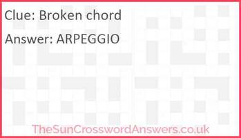 broken chord crossword clue