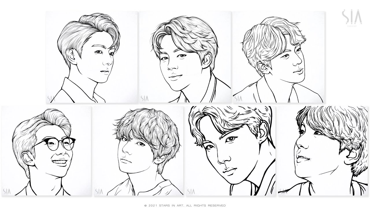 bts members name drawing