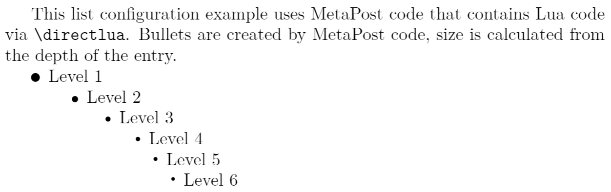 bullet points in latex