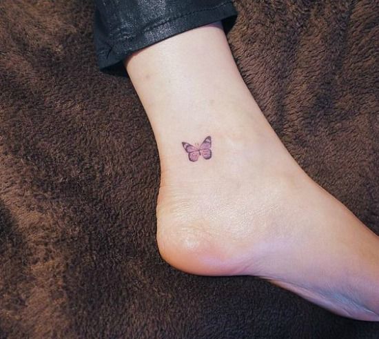 butterfly tattoo on ankle