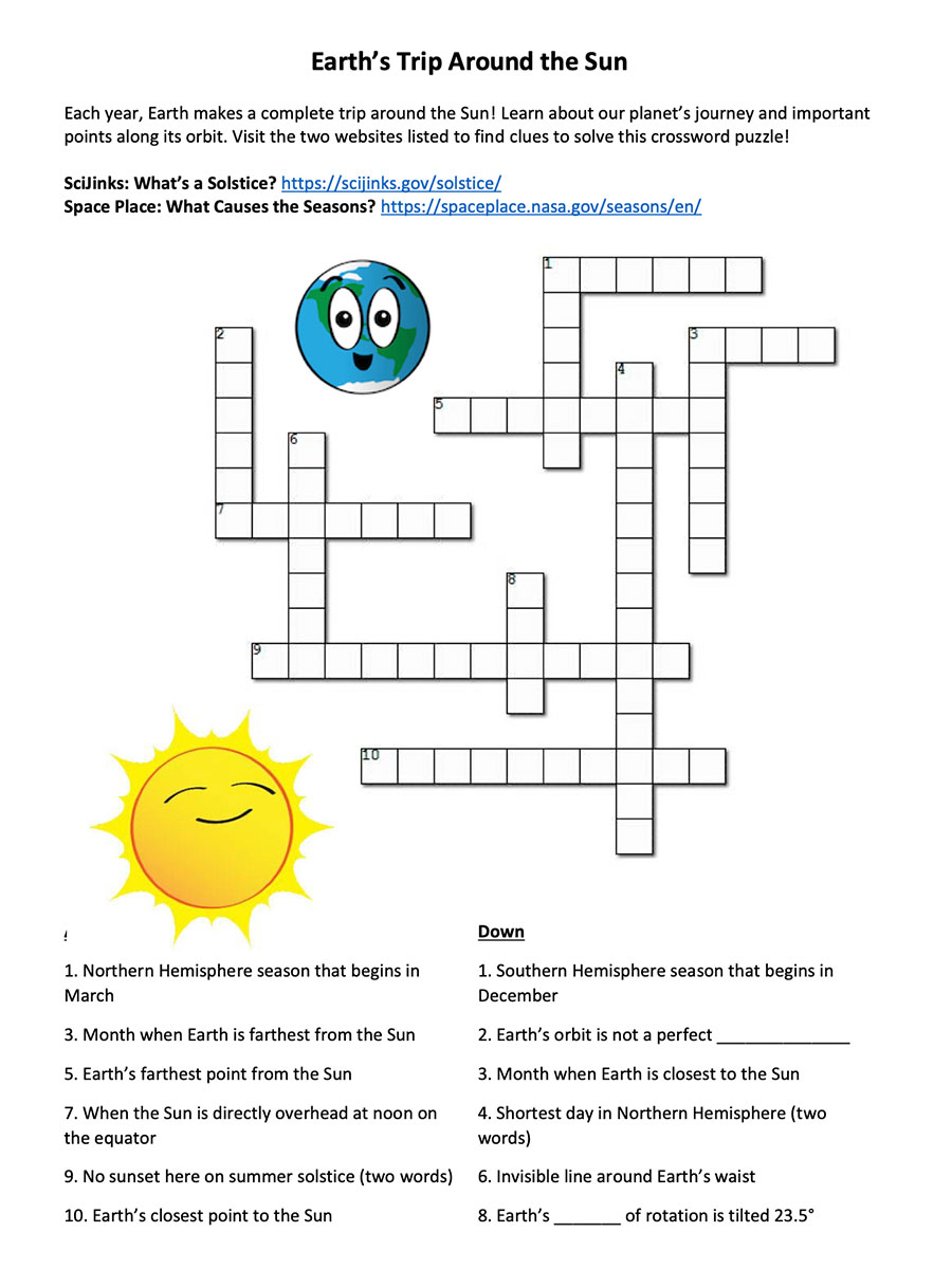 trips around the sun crossword