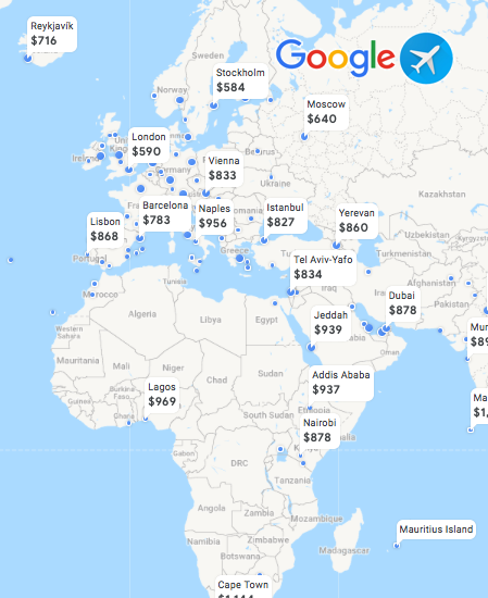 google maps flights