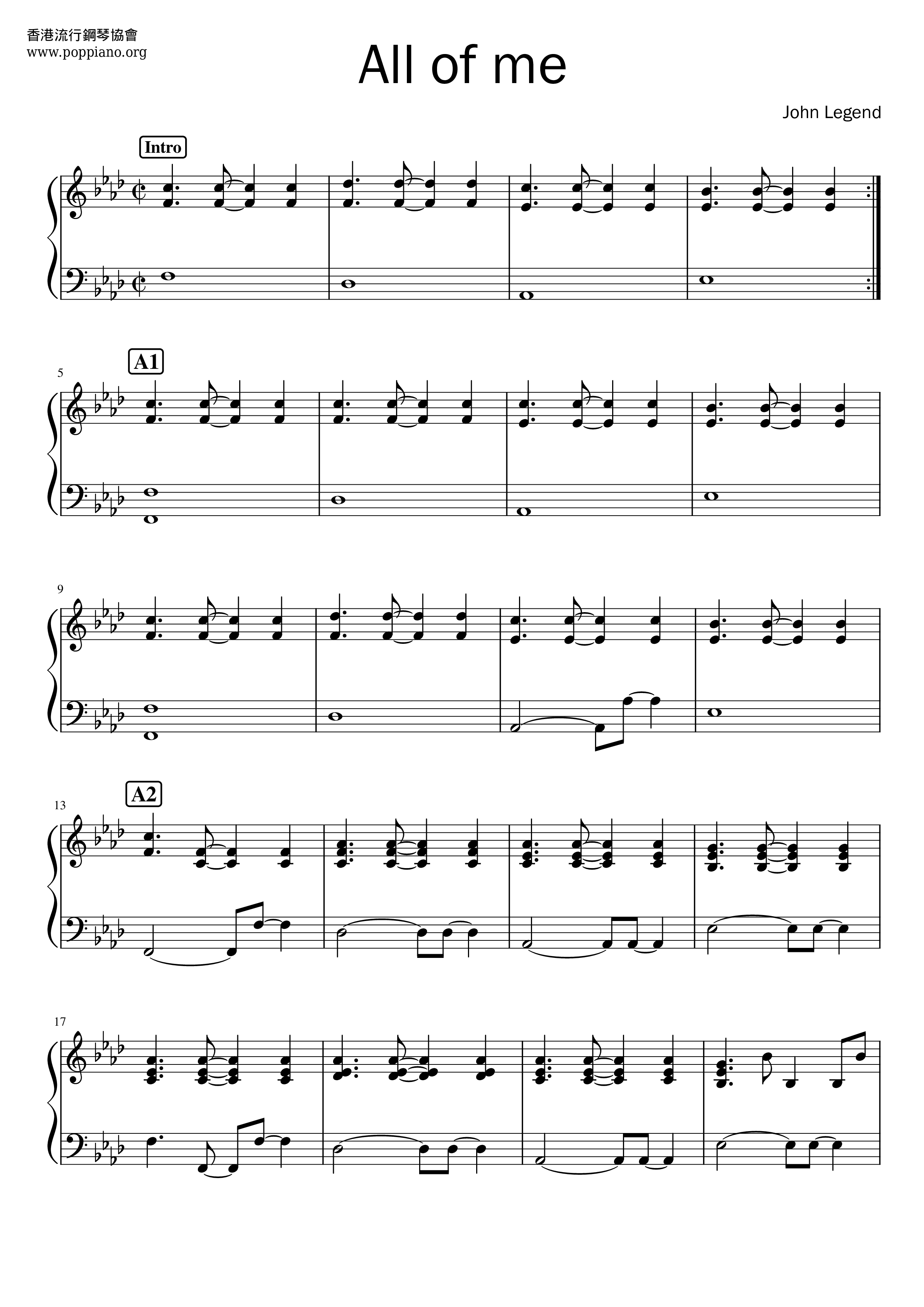 all of me sheet music