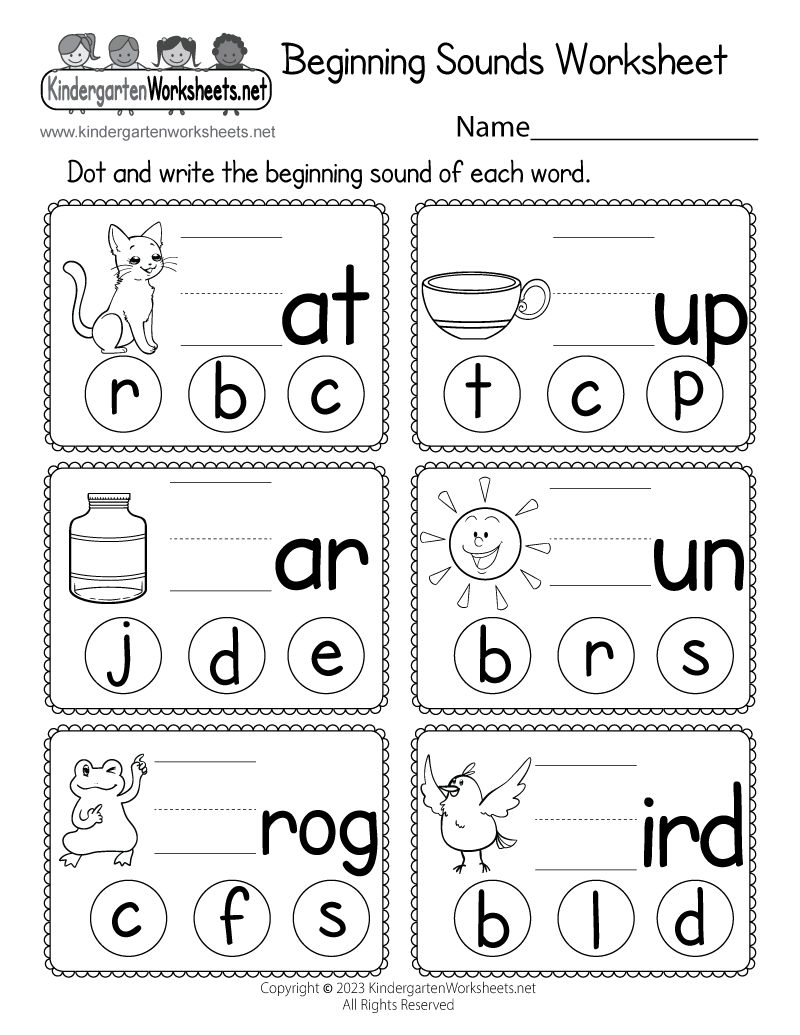 initial letter sounds worksheets