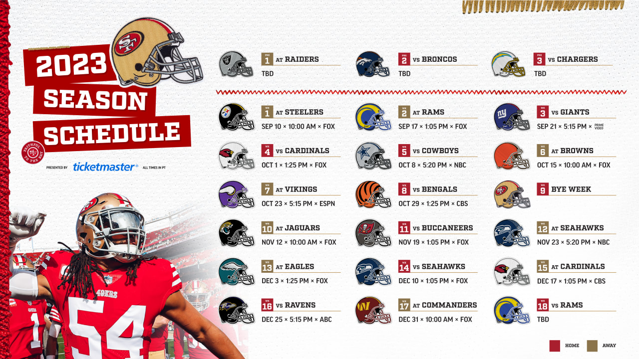 49ers schedule 49ers schedule