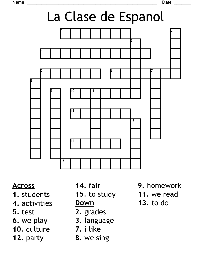 crossword en español