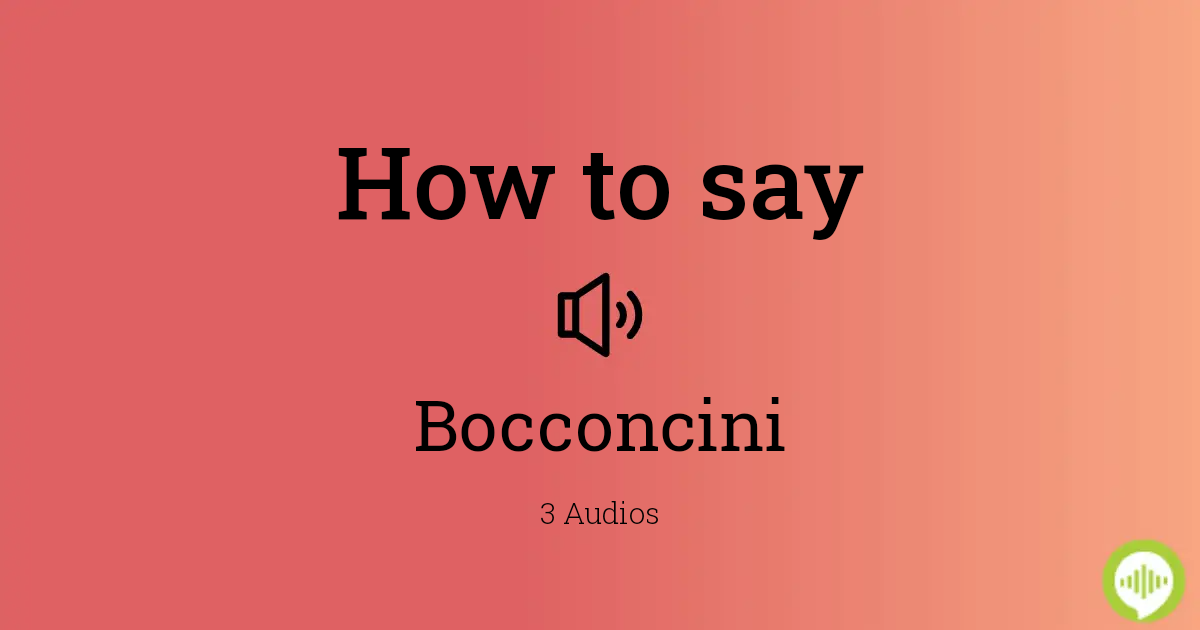 bocconcini pronunciation