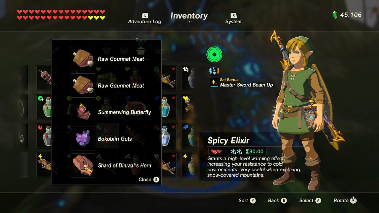 how to make cold resistant elixir botw