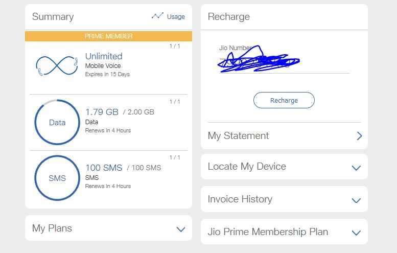 how to check data balance of jiofi