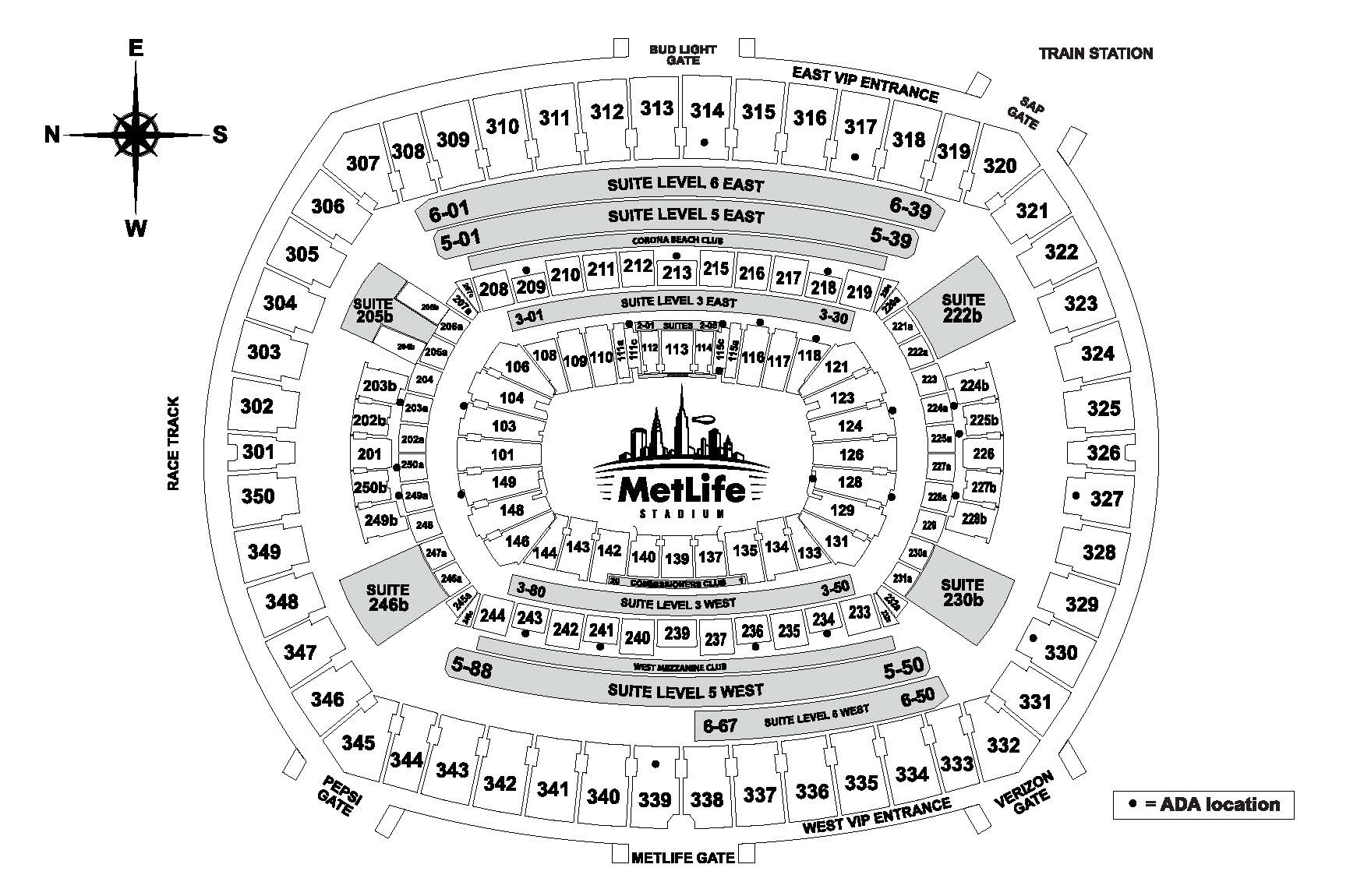 giants stadium seating chart