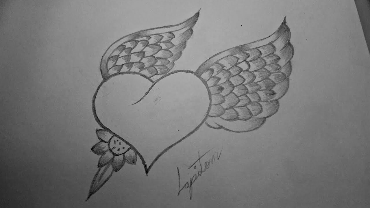 dibujo a lapiz de corazon