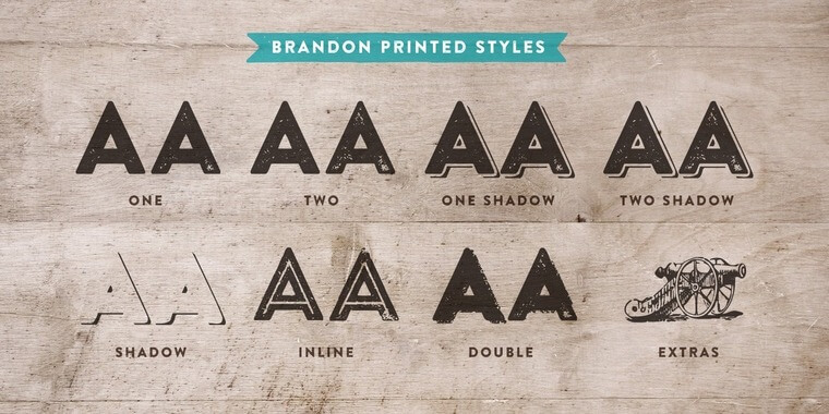 brandon printed one shadow font free download