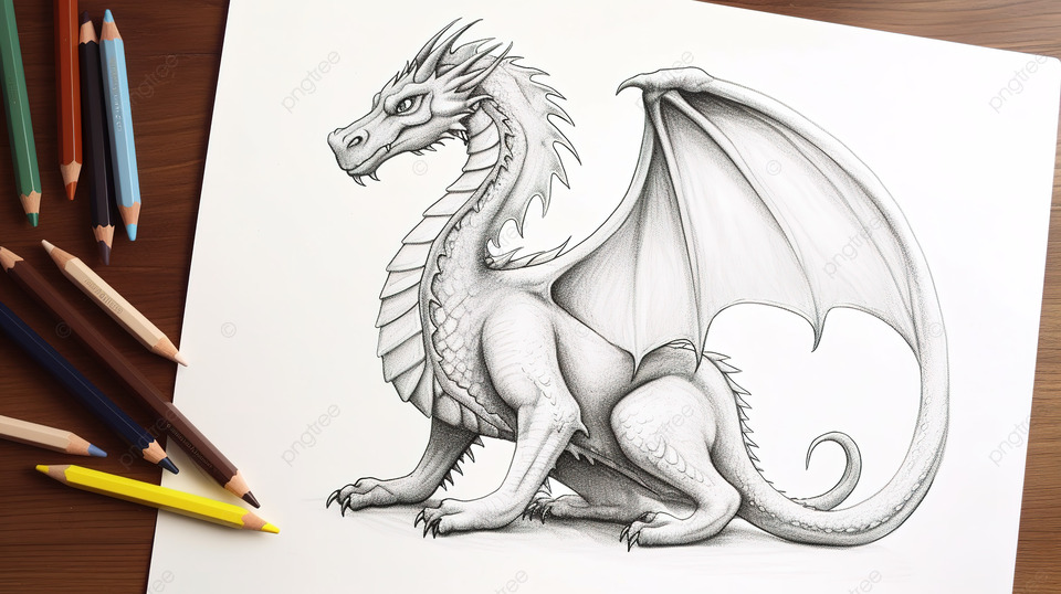dibujo a lapiz dragon