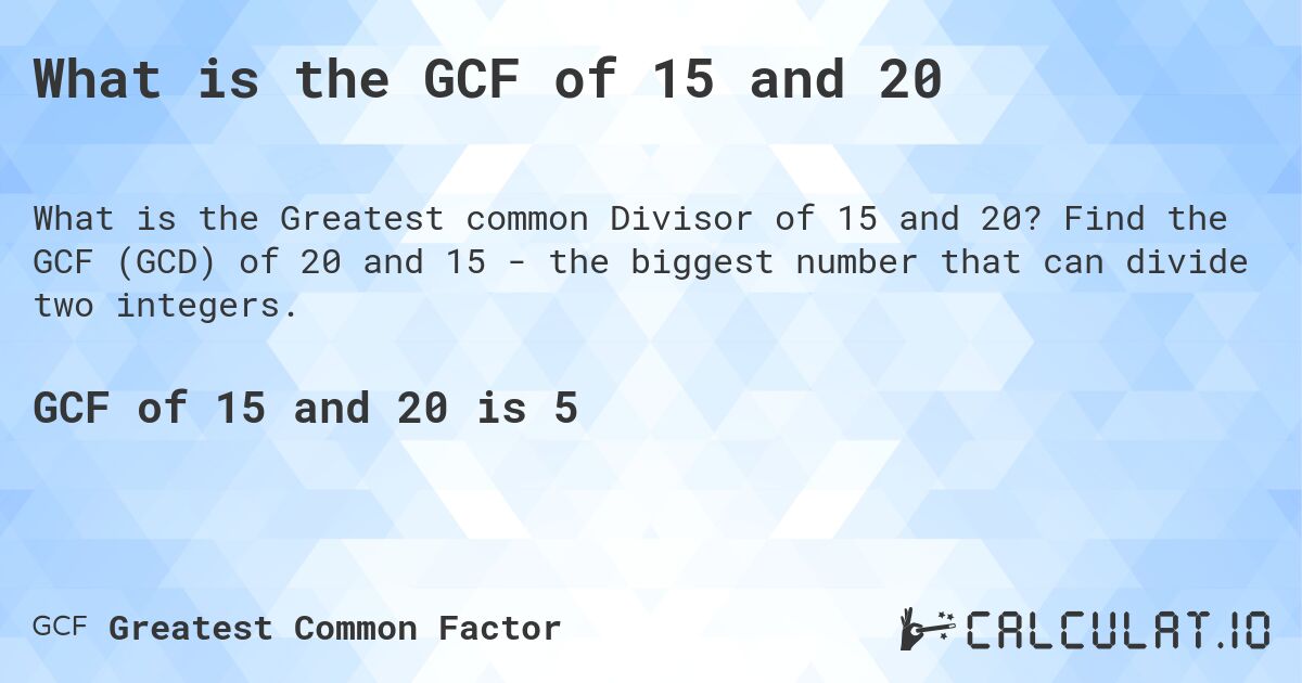 gcf of 15 and 20