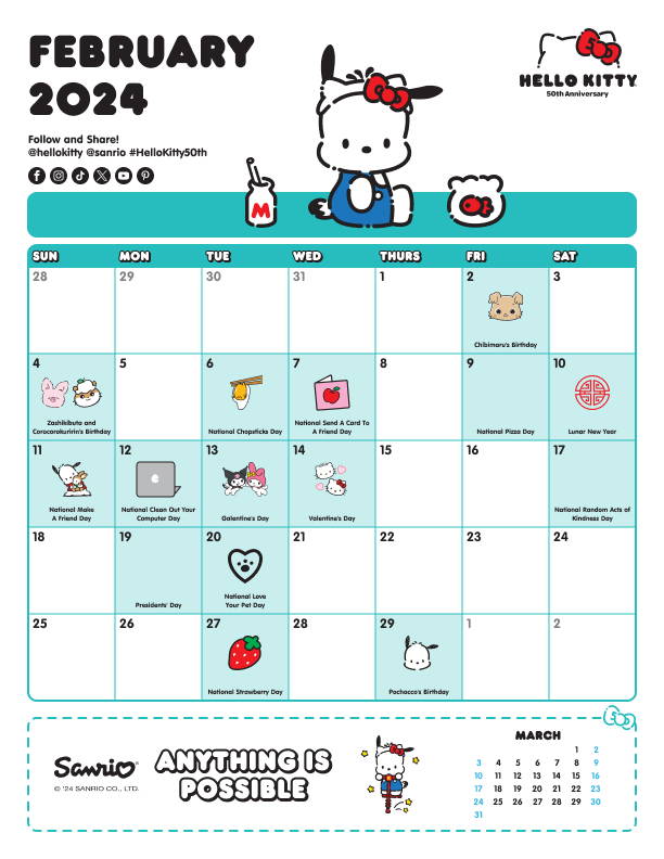 calendar 2023 sanrio