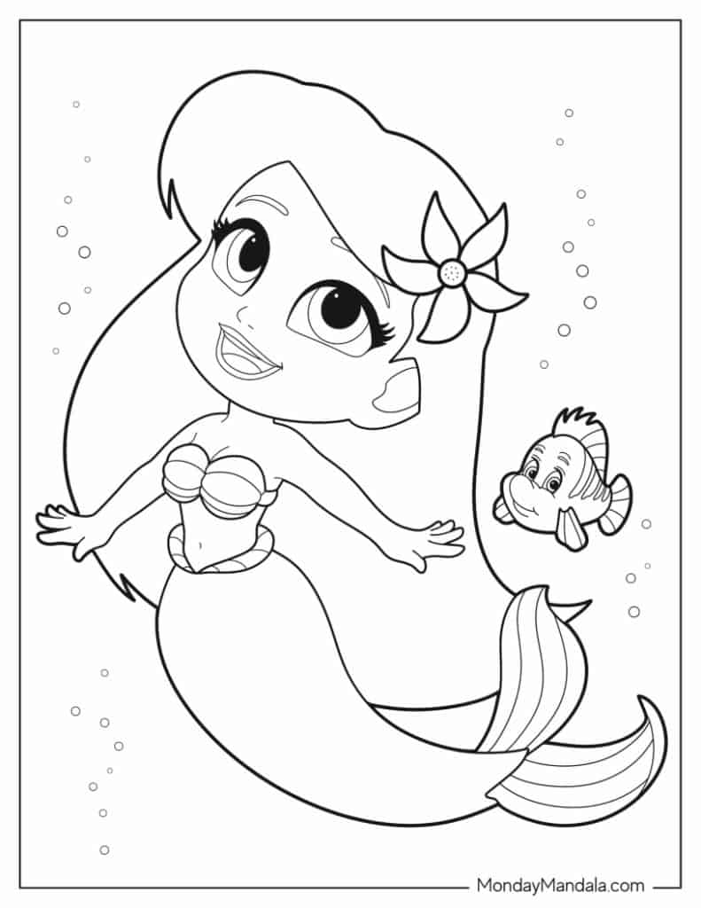 ariel colouring page