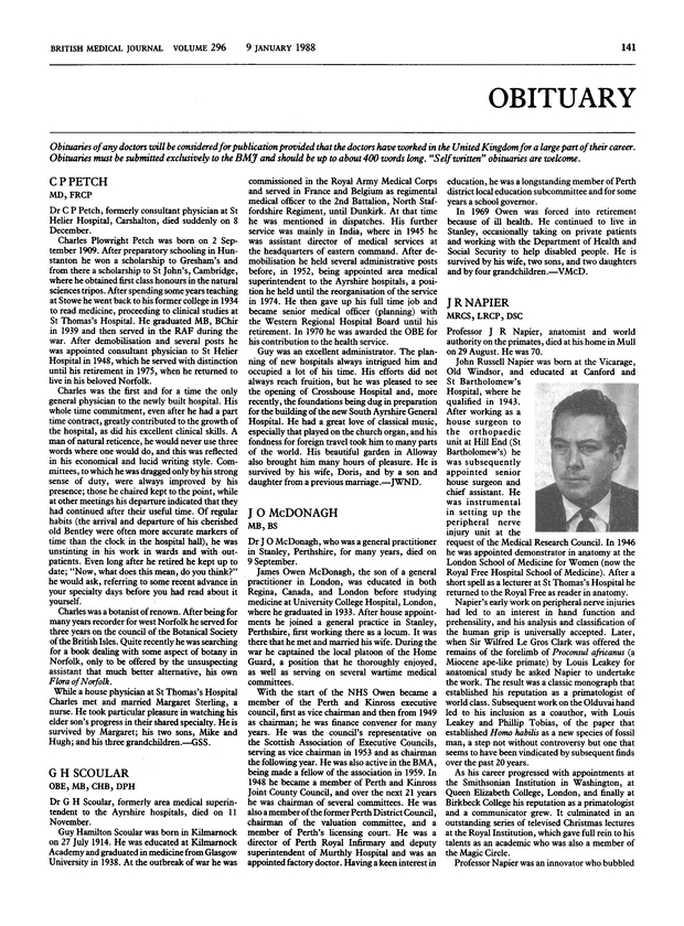 bmj obituaries