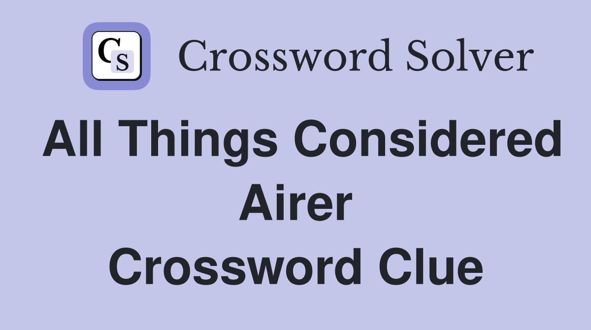 consider crossword clue