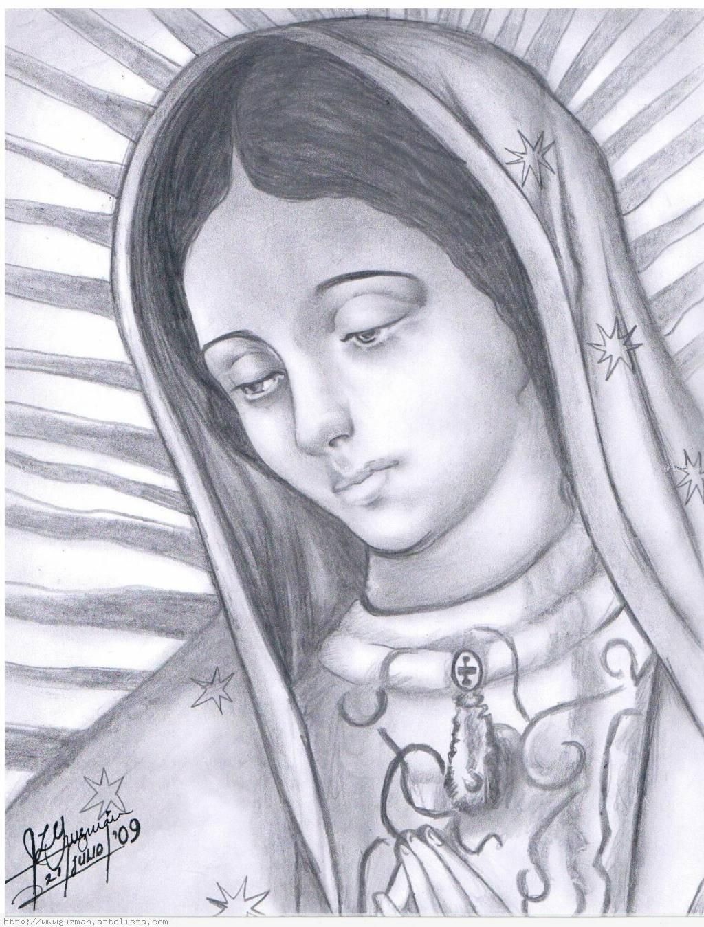 dibujos de la virgen de guadalupe a lapiz