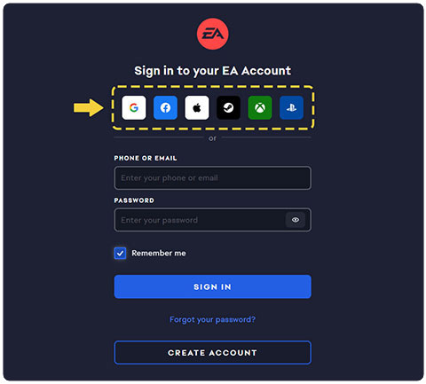 sign in ea account