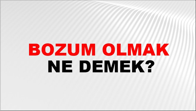 bozum olmak