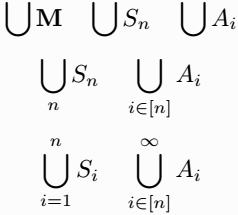 union symbol latex