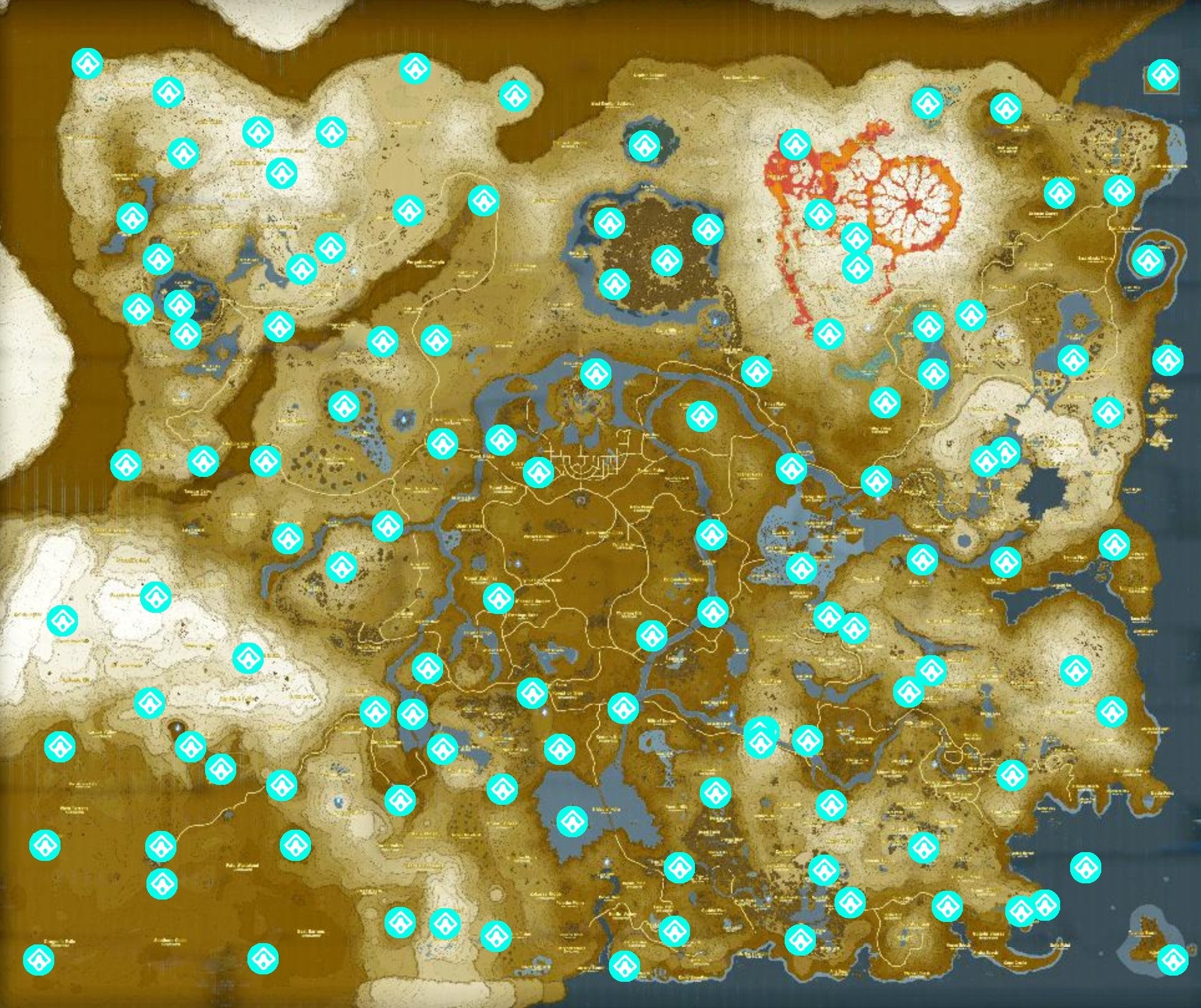map of all shrines in botw