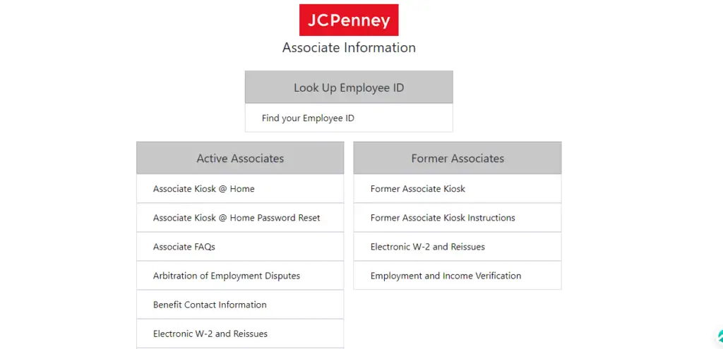 jcpenney associate kiosk home