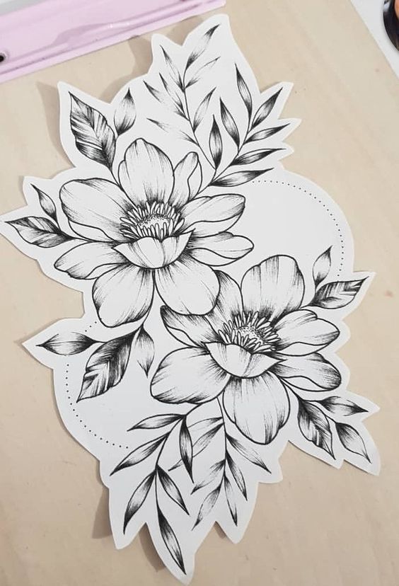 plantillas de tatuajes de flores para mujeres